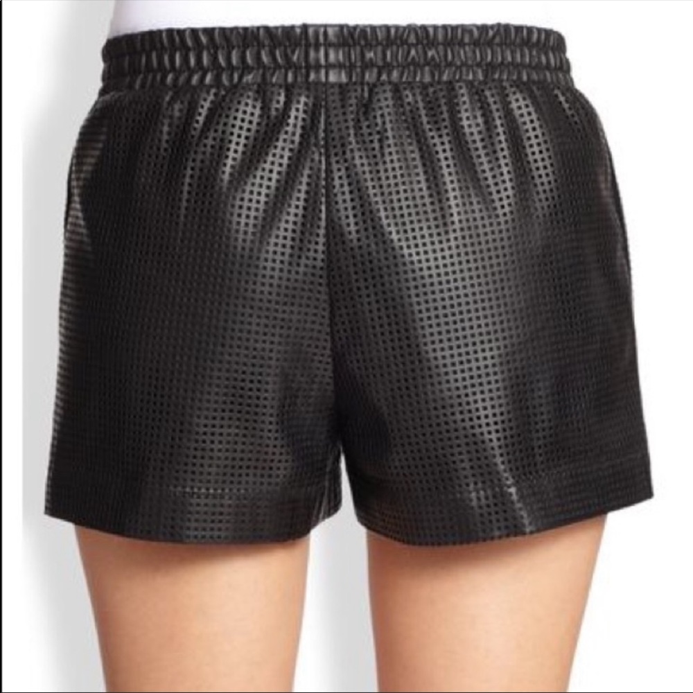 BCBGMaxAzria Faux Leather Perforated Boxer Shorts*